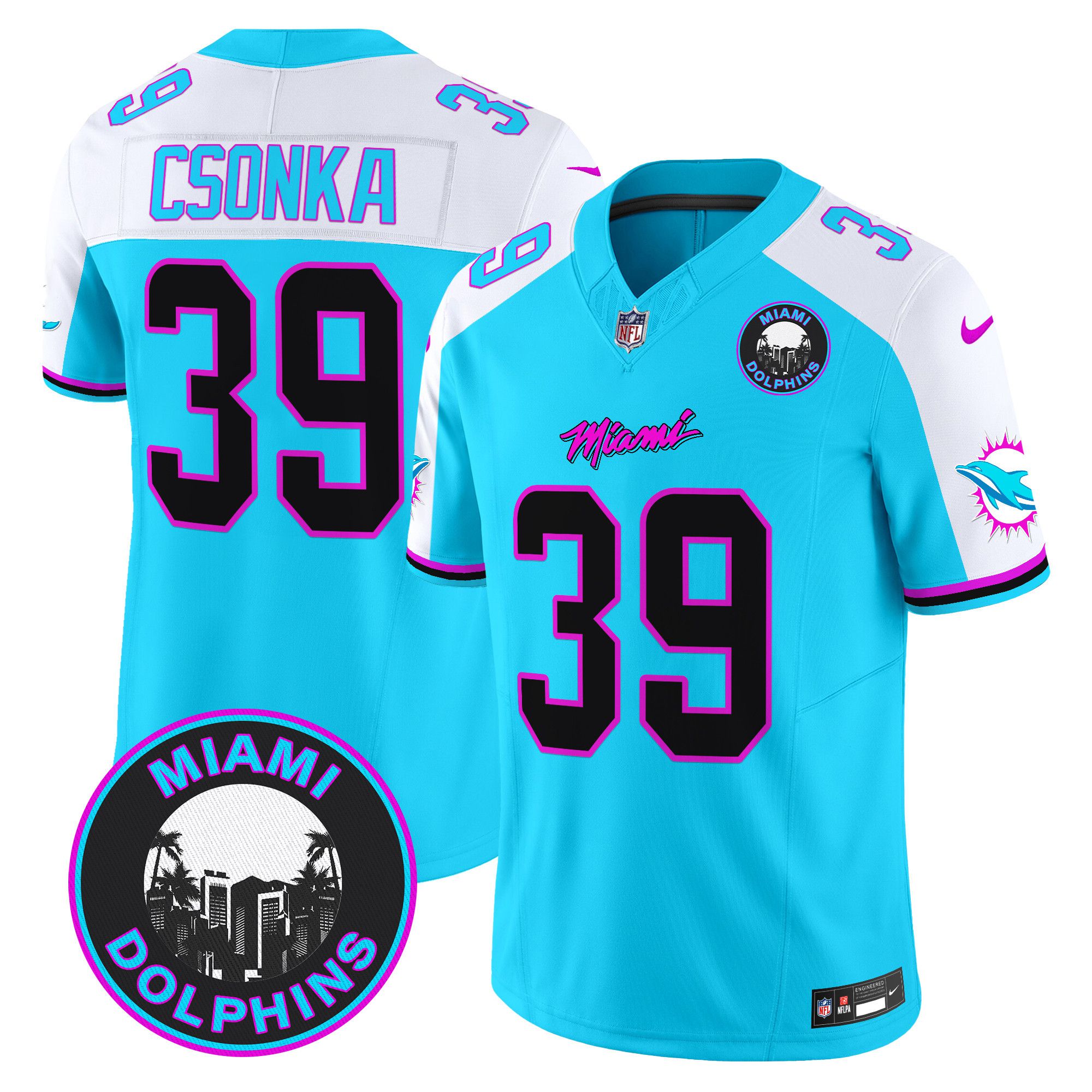 Men Miami Dolphins #39 Csonka Light Blue 2024 Nike Vapor Limited NFL Jersey->indianapolis colts->NFL Jersey
